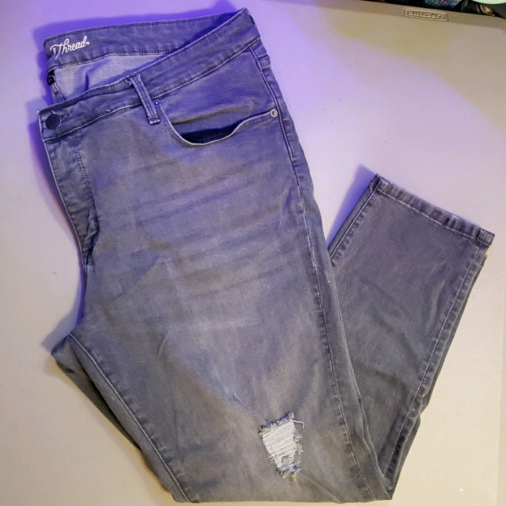 Women's plus Size 22w gray Skinny Stretch Jeans